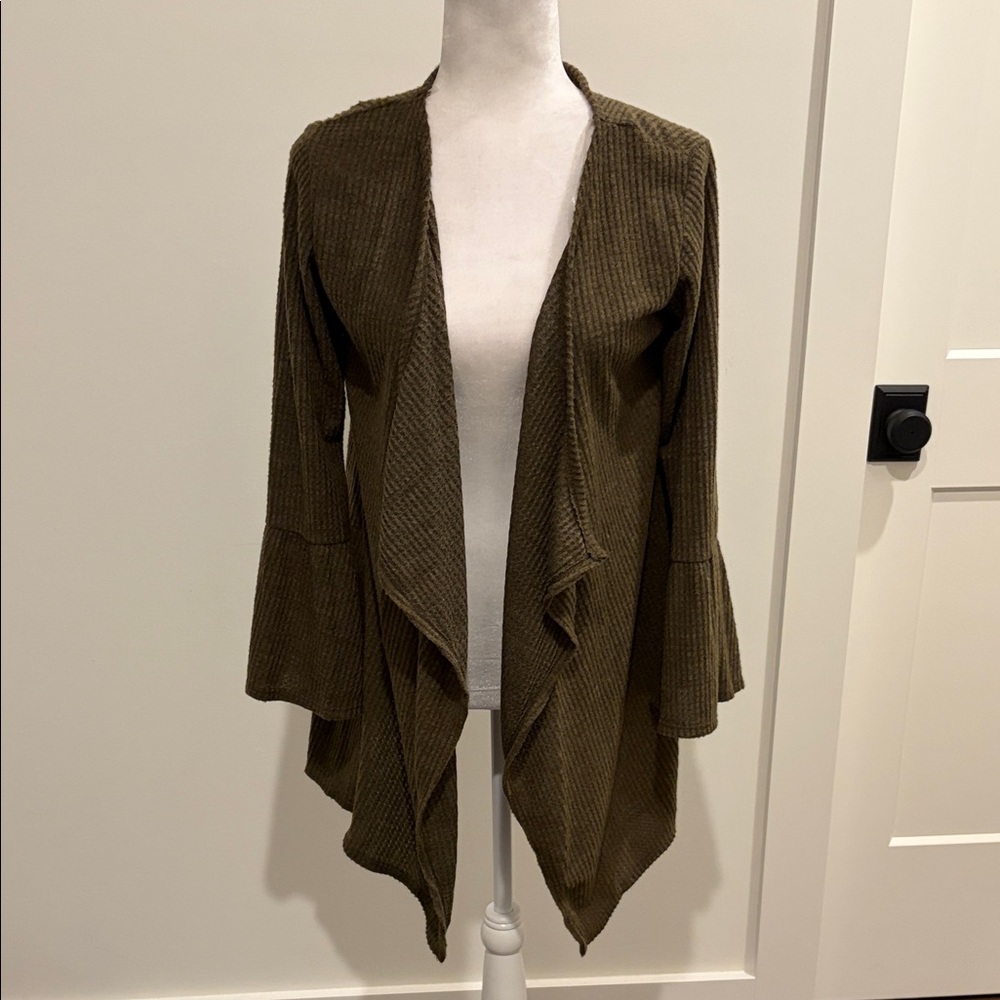 New With Tags Millibon Open Front Brushed Ribbed Knit Open Cardigan Sz M